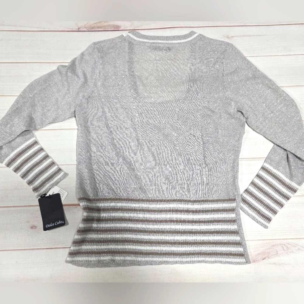 Dolce Cabo Grey Linen Blend Tunic Blouse Small - New With Tags - Picture 3 of 9